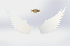 Wit geïsoleerd Angel Wing stock illustratie Wit geïsoleerd Angel Wing stock illustratie