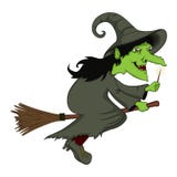 Witch flying on a broom cartoon royalty free illustration Witch flying on a broom cartoon royalty free illustration