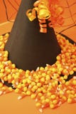 Witch S Hat With Spider Web And Candy Corn Royalty Free Stock Photo