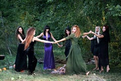 Witches Dancing In The Forest Stock Photography
