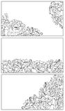 Witte achtergrond met zwart bloemenornament stock illustratie Witte achtergrond met zwart bloemenornament stock illustratie