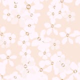 Witte en roze bloemen met gouden kern op koraalachtergrond royalty-vrije illustratie Witte en roze bloemen met gouden kern op koraalachtergrond royalty-vrije illustratie