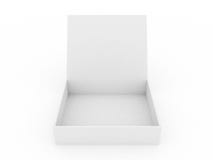 Witte geopende kartondoos stock illustratie Witte geopende kartondoos stock illustratie
