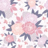 Witte Roze Purple bloost Bloemen de Lente Naadloos Patroon vector illustratie Witte Roze Purple bloost Bloemen de Lente Naadloos Patroon vector illustratie