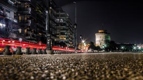 Witte Toren van Thessaloniki, Griekenland royalty-vrije stock fotografie Witte Toren van Thessaloniki, Griekenland royalty-vrije stock fotografie