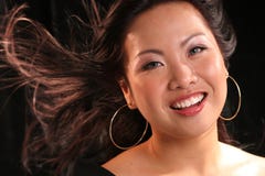 Wndy Hair Asian Smiling Stock Photos Wndy Hair Asian Smiling Stock Photos