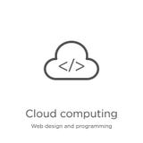 wolk de vector van het gegevensverwerkingspictogram van Webontwerp en programmeringsinzameling Dunne lijnwolk het pictogram vecto vector illustratie wolk de vector van het gegevensverwerkingspictogram van Webontwerp en programmeringsinzameling Dunne lijnwolk het pictogram vecto vector illustratie