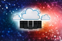 Wolk Gegevensverwerkingsconcept op digitale achtergrond 3d geef terug stock illustratie Wolk Gegevensverwerkingsconcept op digitale achtergrond 3d geef terug stock illustratie
