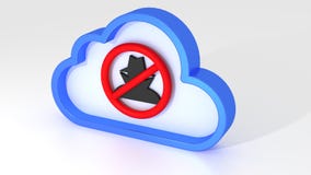 Wolk gegevensverwerkingsveiligheid geen hakkerteken op wit stock illustratie Wolk gegevensverwerkingsveiligheid geen hakkerteken op wit stock illustratie