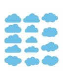 Wolken vectorinzameling Wolk gegevensverwerkingspak stock illustratie Wolken vectorinzameling Wolk gegevensverwerkingspak stock illustratie