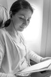 Woman in the airplane stock photos Woman in the airplane stock photos