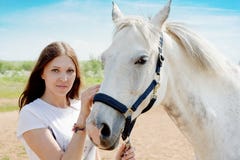 Woman And Horse Stock Image