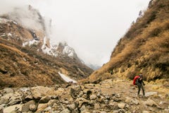 Woman backpacker traveling hiking in mountains Travel Lifestyle success concept adventure active summer vacations outdoor mountain stock photography Woman backpacker traveling hiking in mountains Travel Lifestyle success concept adventure active summer vacations outdoor mountain stock photography