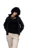 Woman in black casual clothing royalty free stock images Woman in black casual clothing royalty free stock images