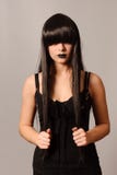 Woman with black hairs royalty free stock photo Woman with black hairs royalty free stock photo