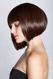 Woman with brunette bob