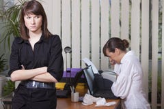 Woman Crying In Office Stock Photos