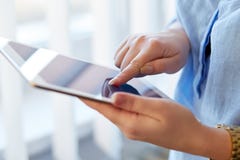 Woman with digital tablet royalty free stock images Woman with digital tablet royalty free stock images