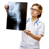 Woman doctor standing on white background stock image Woman doctor standing on white background stock image