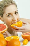 Woman Eating Orange Royalty Free Stock Photo Woman Eating Orange Royalty Free Stock Photo