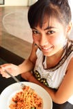 Woman Eating Spaghetti Royalty Free Stock Images Woman Eating Spaghetti Royalty Free Stock Images