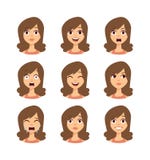 Woman emoji face vector icons. vector illustration Woman emoji face vector icons. vector illustration