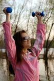 Woman Exercising in the Nature stock image Woman Exercising in the Nature stock image