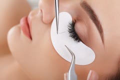 Woman Eye with Long Eyelashes. Eyelash Extension Stock Photos Woman Eye with Long Eyelashes. Eyelash Extension Stock Photos