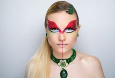 Woman fire make up Stock Photo Woman fire make up Stock Photo