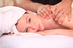 Woman Getting A Massage Stock Images