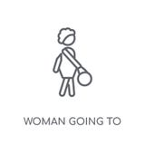 Woman Going To Work linear icon. Modern outline Woman Going To W royalty free illustration Woman Going To Work linear icon. Modern outline Woman Going To W royalty free illustration
