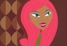Woman head with crazy red hairstyle vector illustration Woman head with crazy red hairstyle vector illustration