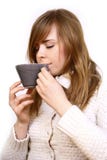 Woman Holding A Cup Stock Photo