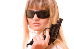 Woman Holding Gun Stock Image Woman Holding Gun Stock Image