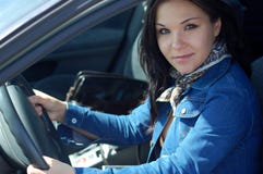 Woman In Car Royalty Free Stock Image