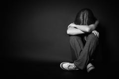 Woman In Depression And Despair Crying On Black Dark Stock Image Woman In Depression And Despair Crying On Black Dark Stock Image