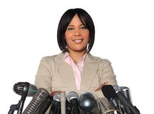 Woman In Front Of Microphones Stock Photos Woman In Front Of Microphones Stock Photos