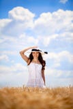 Woman In Golden Field Stock Photography Woman In Golden Field Stock Photography
