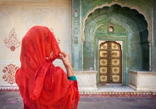 Woman In Jaipur City Palace Royalty Free Stock Photos Woman In Jaipur City Palace Royalty Free Stock Photos