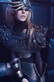 Woman In Steel Costume And Head Wear Stock Image Woman In Steel Costume And Head Wear Stock Image