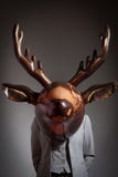 Woman with an inflatable deer head royalty free stock photo Woman with an inflatable deer head royalty free stock photo