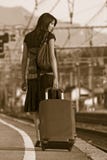 Woman Leaving On A Journey Royalty Free Stock Photos
