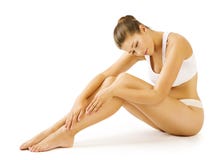 Woman Legs Body Beauty Skin Care, Female White Underwear