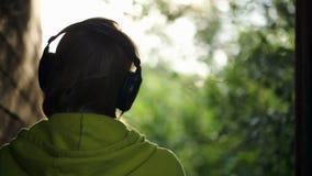 Woman listening to music outdoor