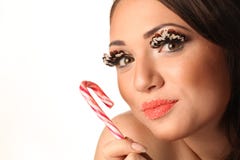 Woman with Lollypop Stock Photos Woman with Lollypop Stock Photos