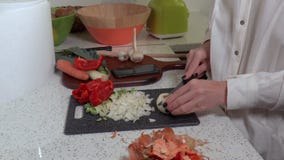 Woman looking for a recipe on the smartphone stock video footage Woman looking for a recipe on the smartphone stock video footage