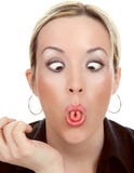 Woman Make A Funny Face Royalty Free Stock Images