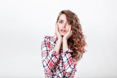 Woman in plaid shirt royalty free stock images Woman in plaid shirt royalty free stock images
