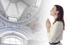 Woman Praying In A Temple Royalty Free Stock Photography Woman Praying In A Temple Royalty Free Stock Photography