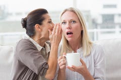 Woman revealing secret to her surprised friend Royalty Free Stock Images Woman revealing secret to her surprised friend Royalty Free Stock Images